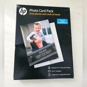 HP Inkjet Printer Glossy Photo Card Picture Paper Pack 5" x 7" and 4" x 6"
